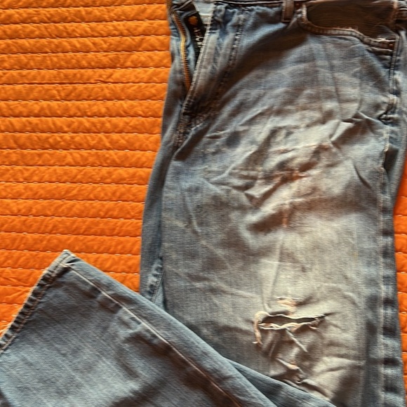 Lucky Brand Vintage men’s Straight  36x32  zippered fly  distressed - Picture 5 of 5
